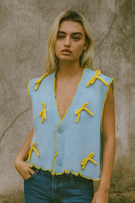Blue yellow knit