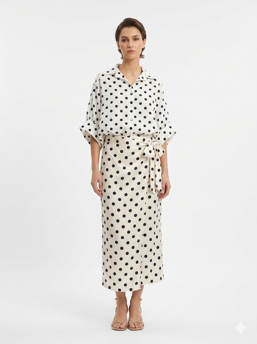 Set polka white