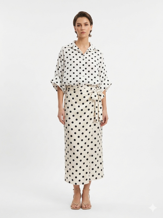 Set polka white