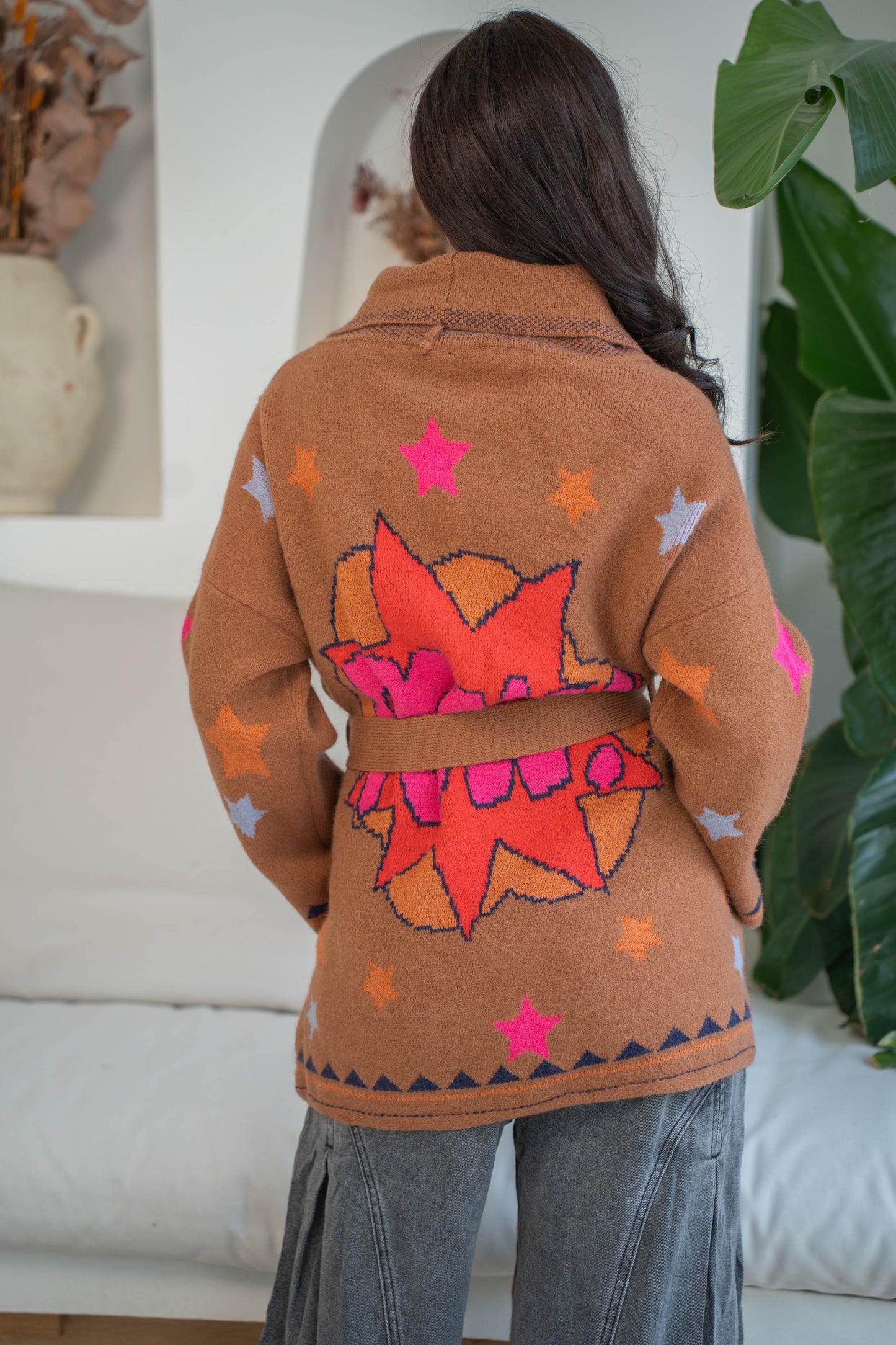 Brown star knit