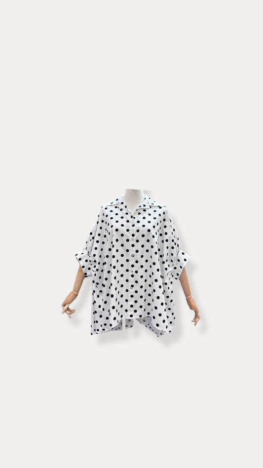 Shirt polka white
