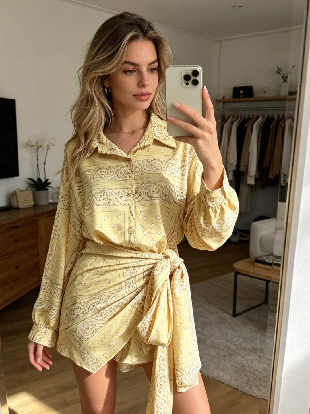 Set shirt + sarong yellow