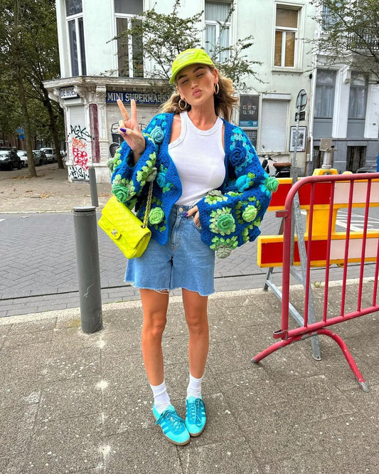 Cardigan Crochet Green