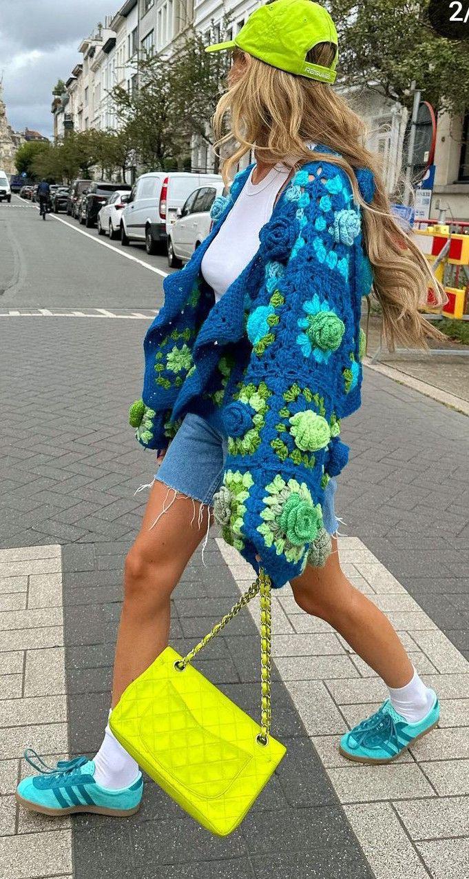 Cardigan Crochet Green