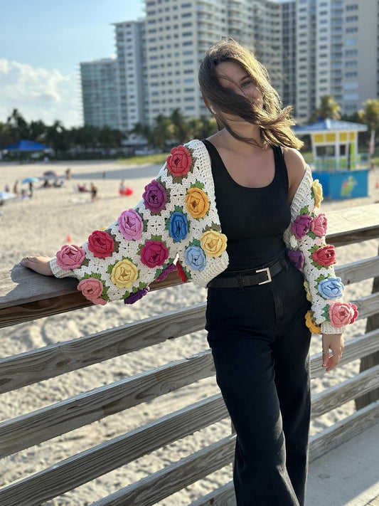 Cardigan Crochet White