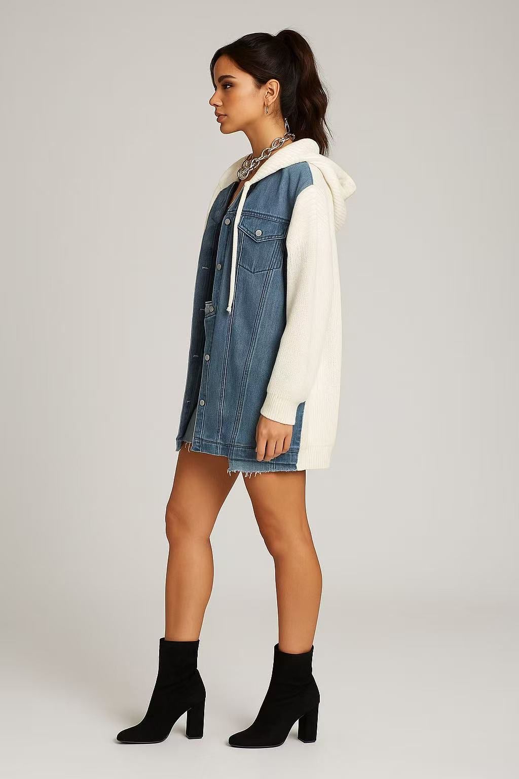 Jacket Denim Hoodie knit