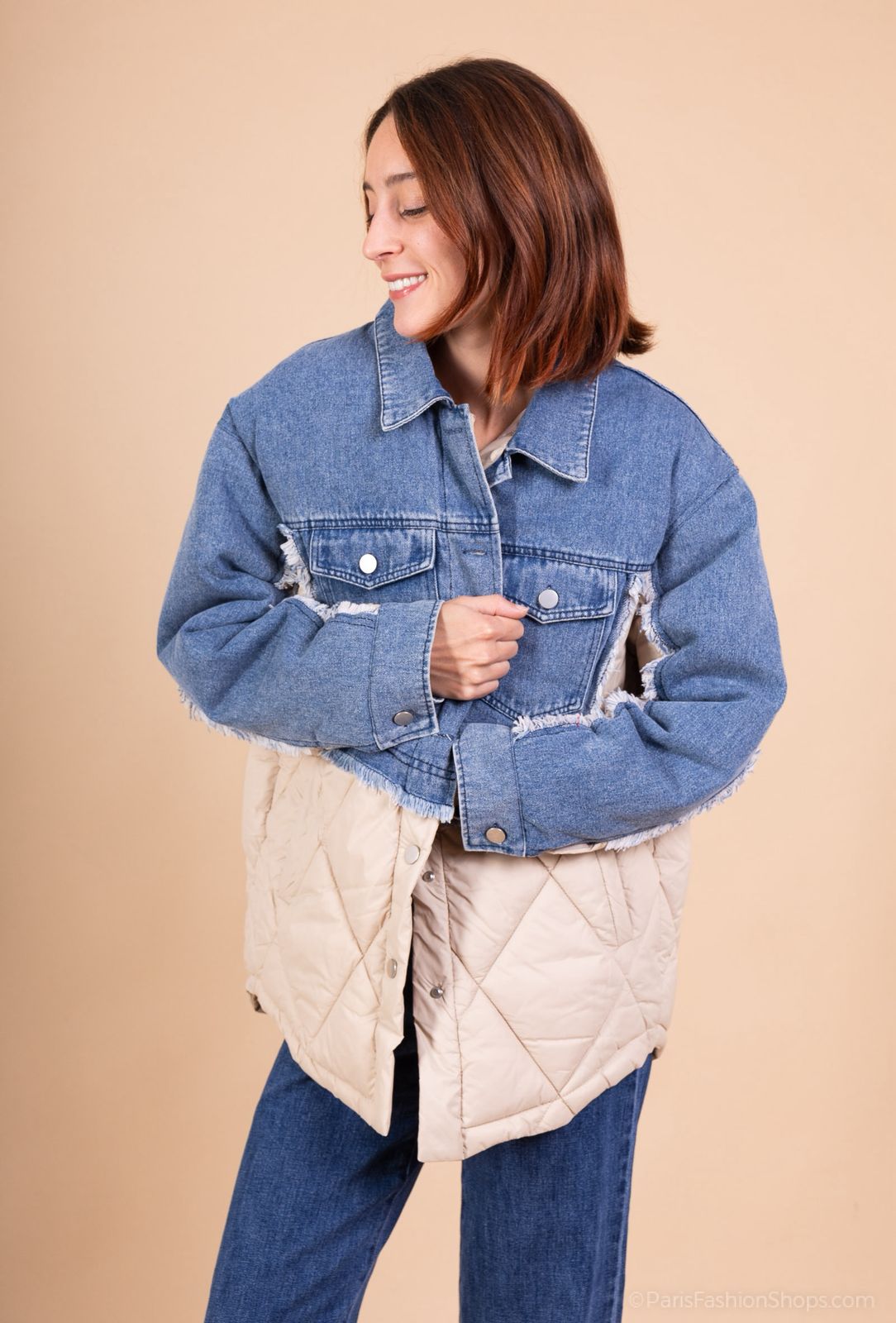 Jacket Waterproof Denim mix Beige