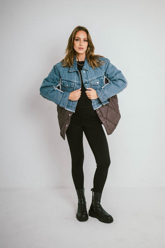 Jacket Waterproof Denim mix Brown