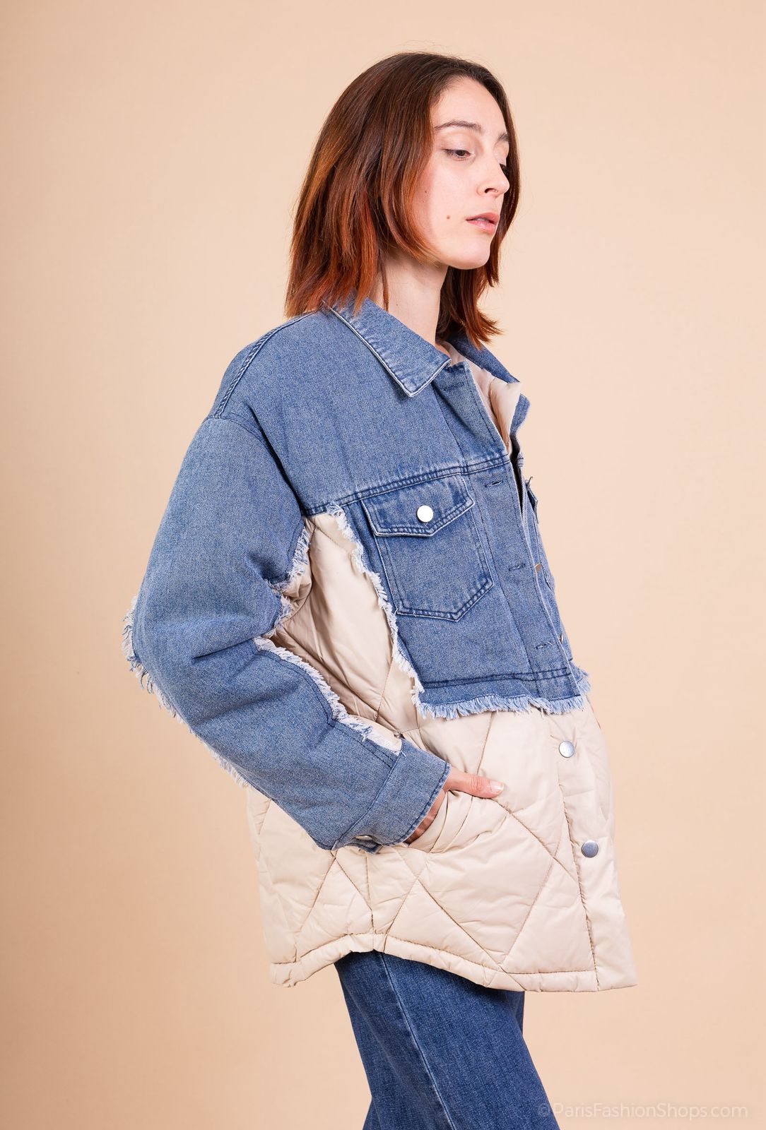 Jacket Waterproof Denim mix Beige