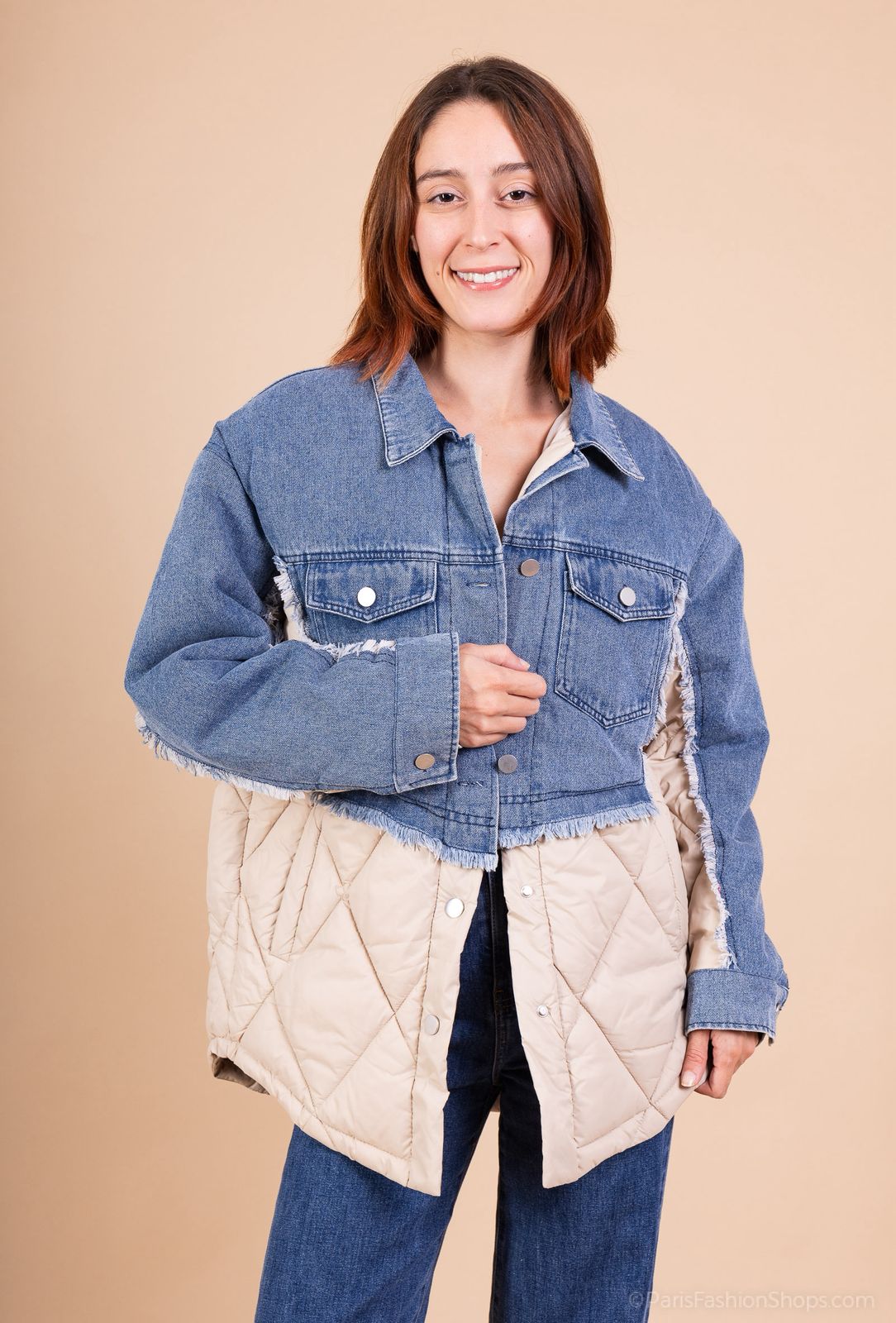 Jacket Waterproof Denim mix Beige