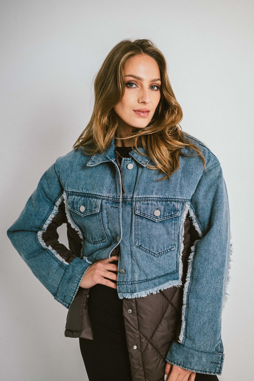 Jacket Waterproof Denim mix Brown