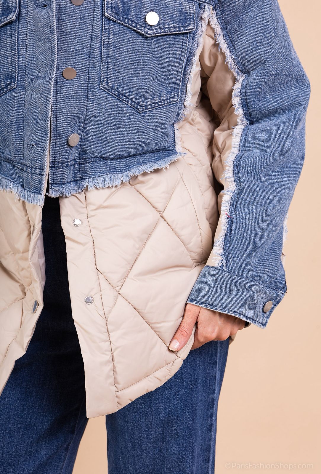Jacket Waterproof Denim mix Beige