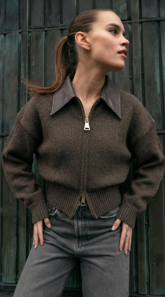 Cardigan Brown Zipper