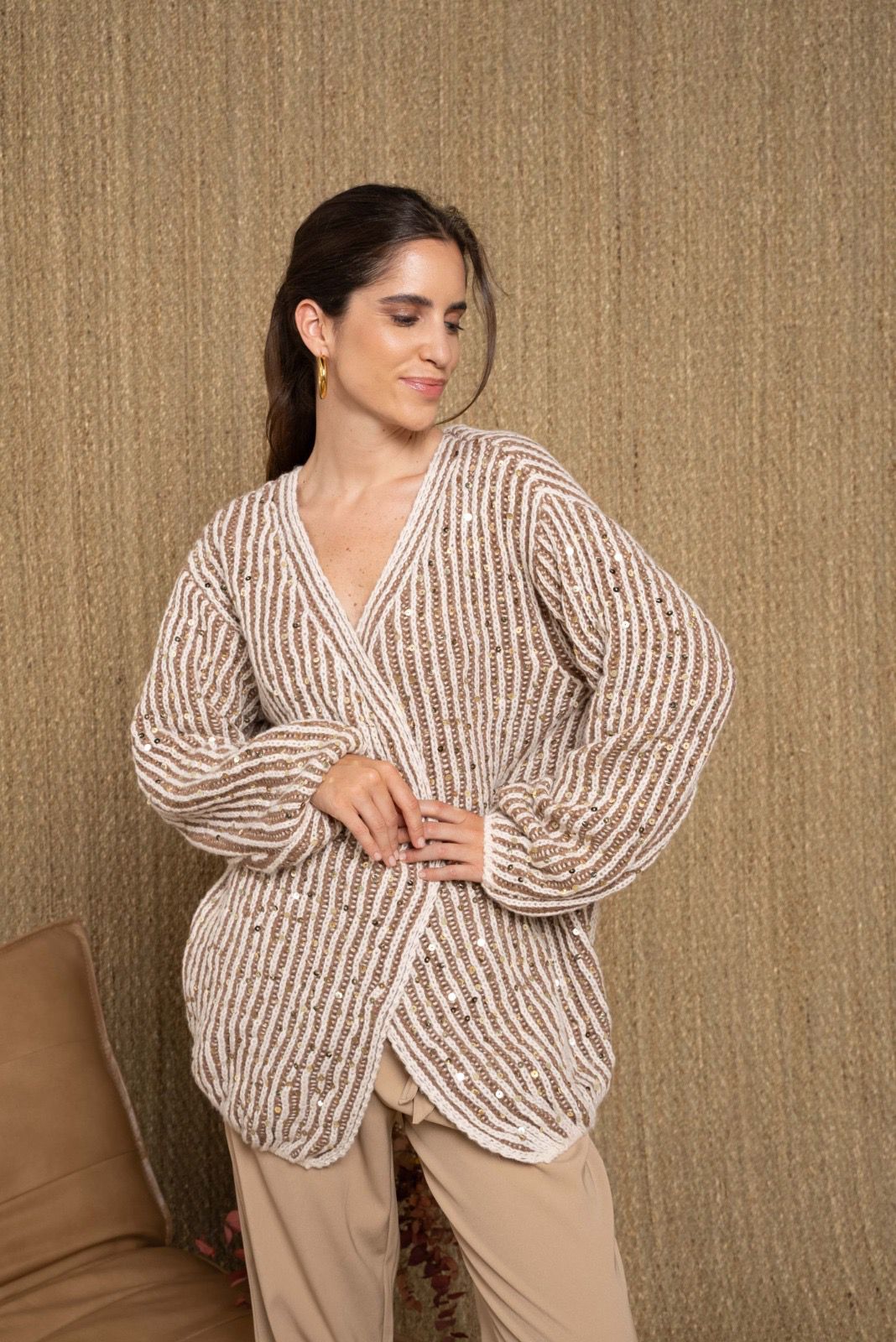 Cardigan Sequence Beige