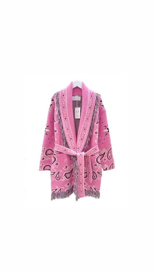 Bandana Cardigan pink