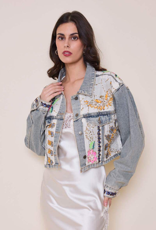 Jacket denim dantelle