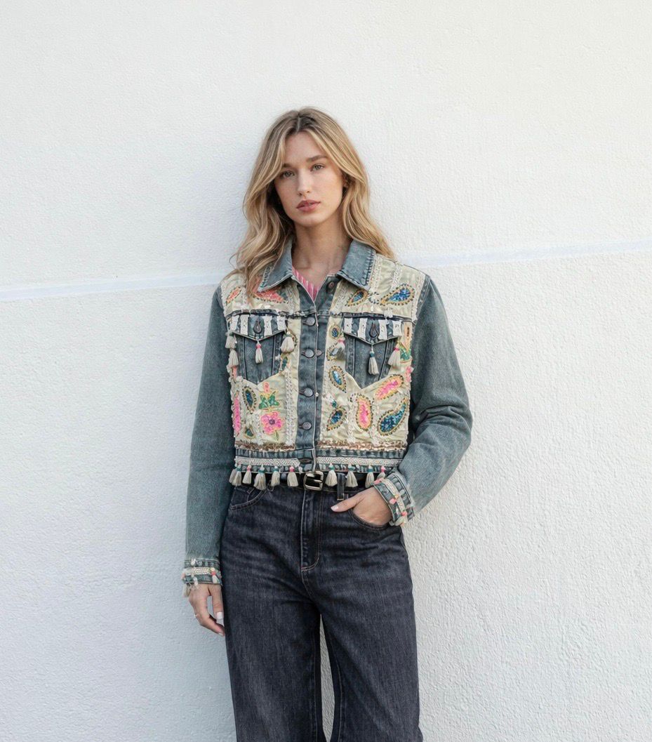 Jacket denim dantelle