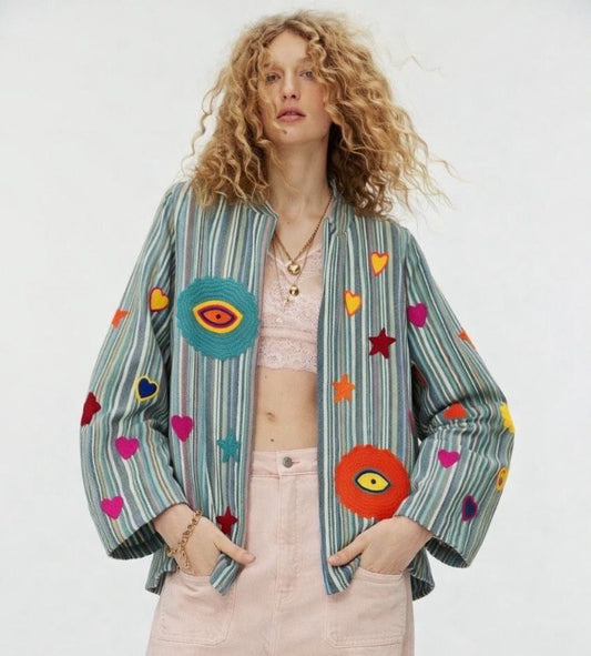 Jacket embroidery eyes