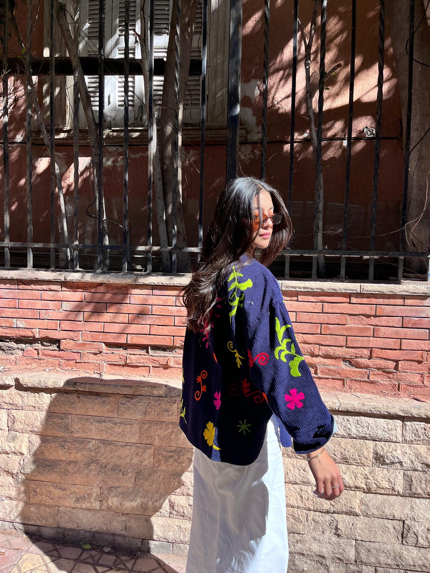 Jacket embroidery navy