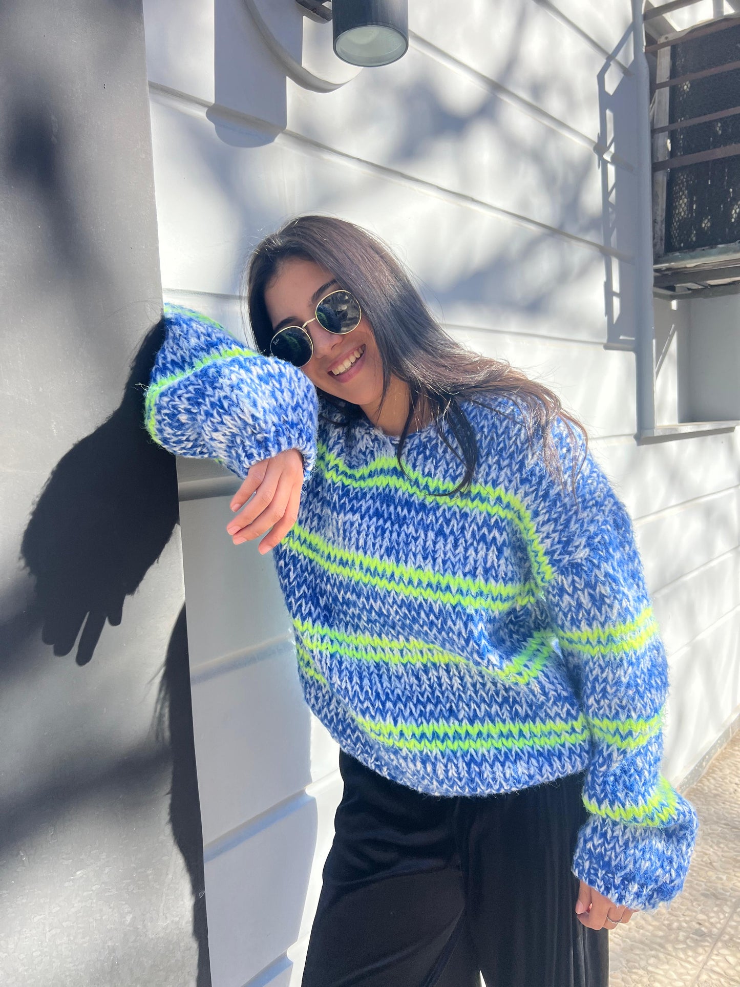 Crochet blue green