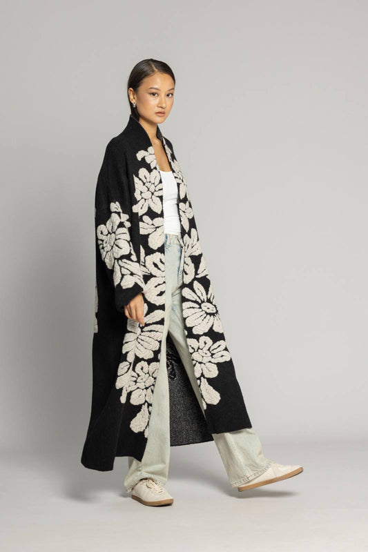 Cardigan embroidery black
