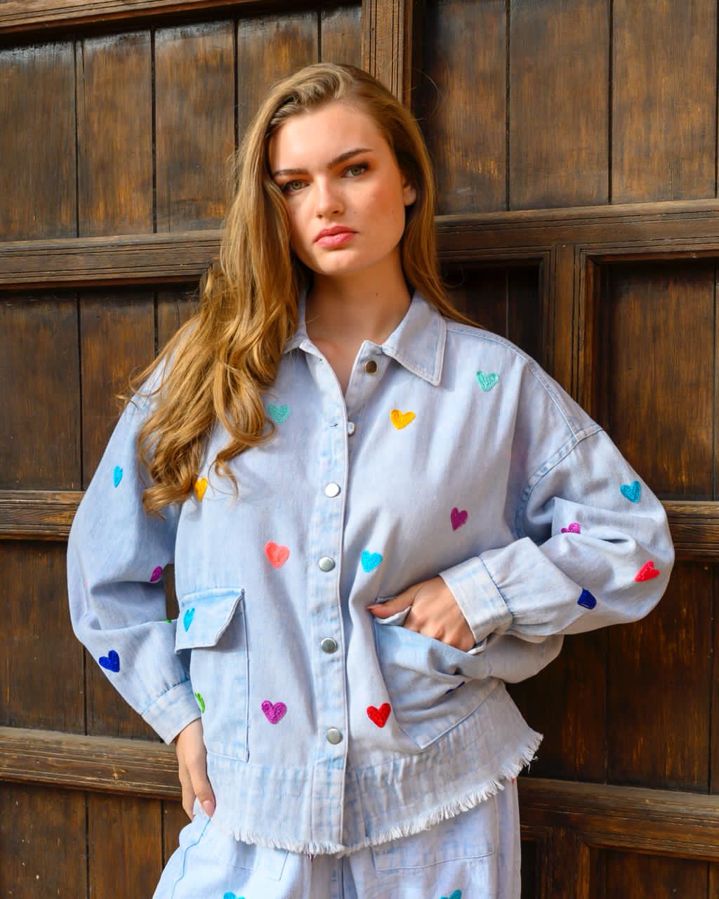 Jacket blue hearts