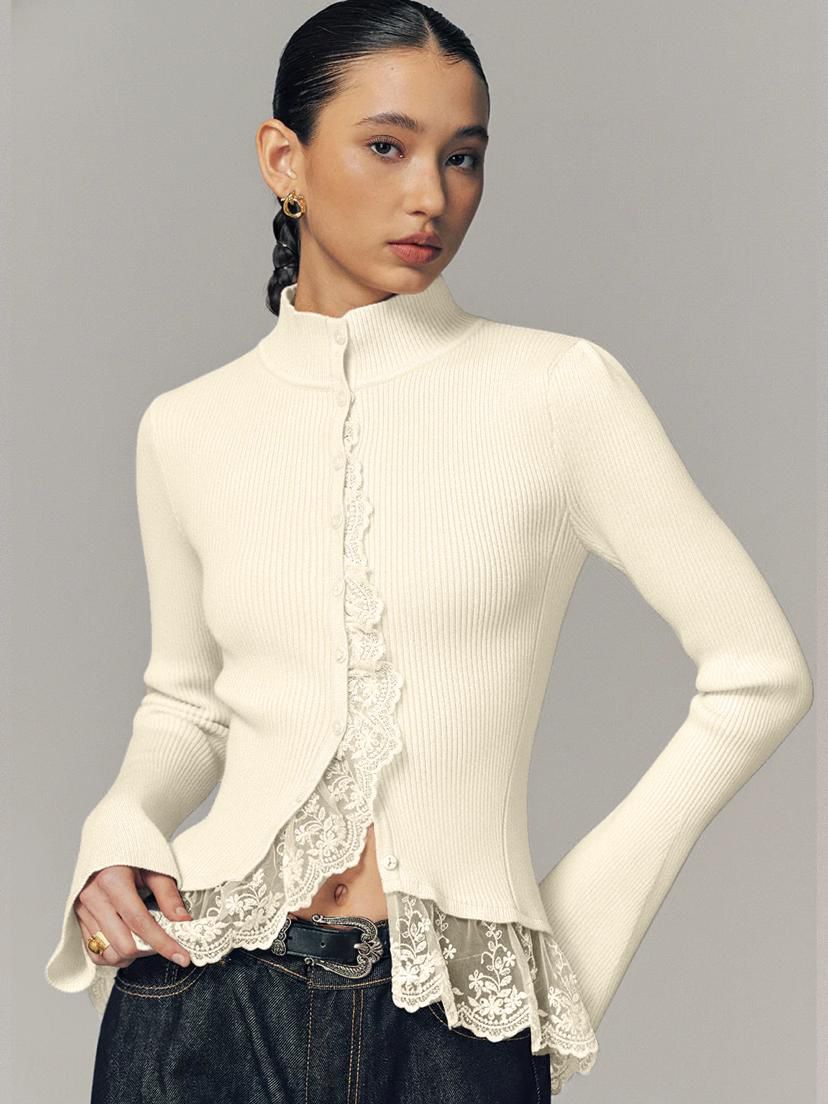 Pullover offwhite dantelle