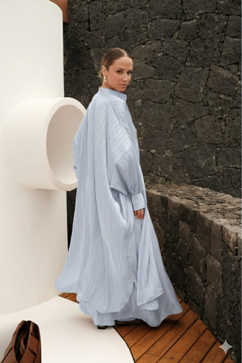 Set blue soft silk