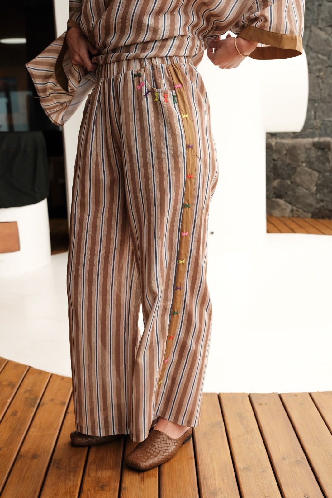 Set stripe brown