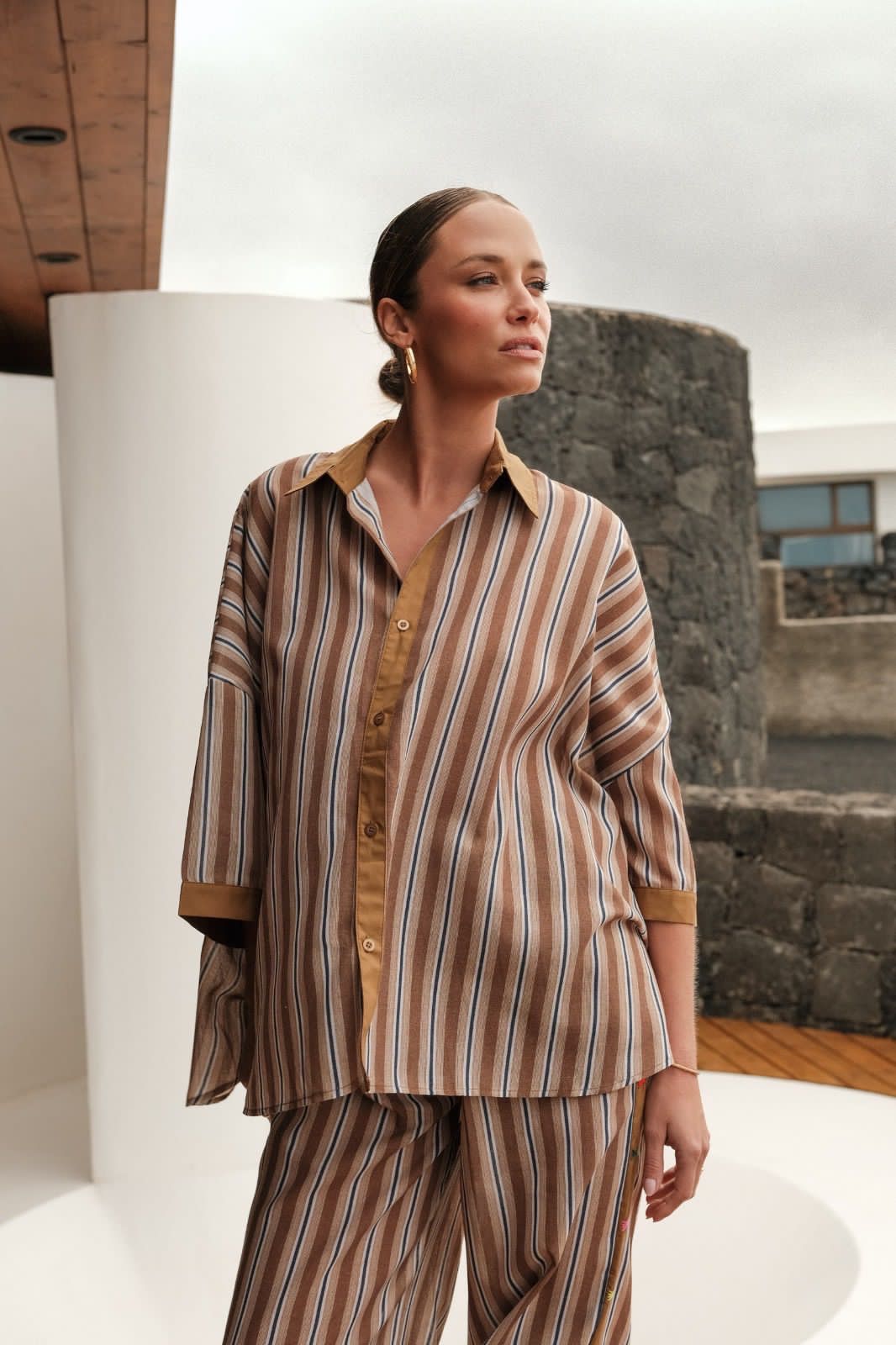 Set stripe brown