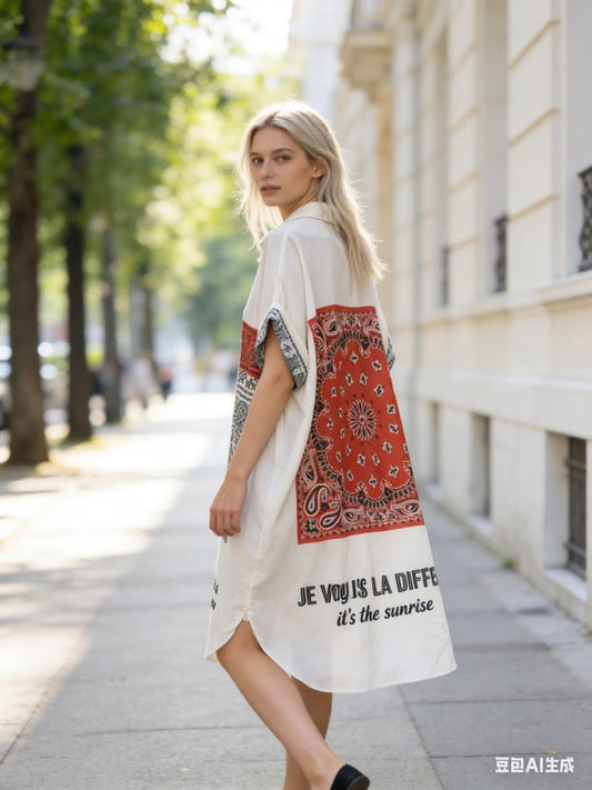 Bandana long shirt carla white