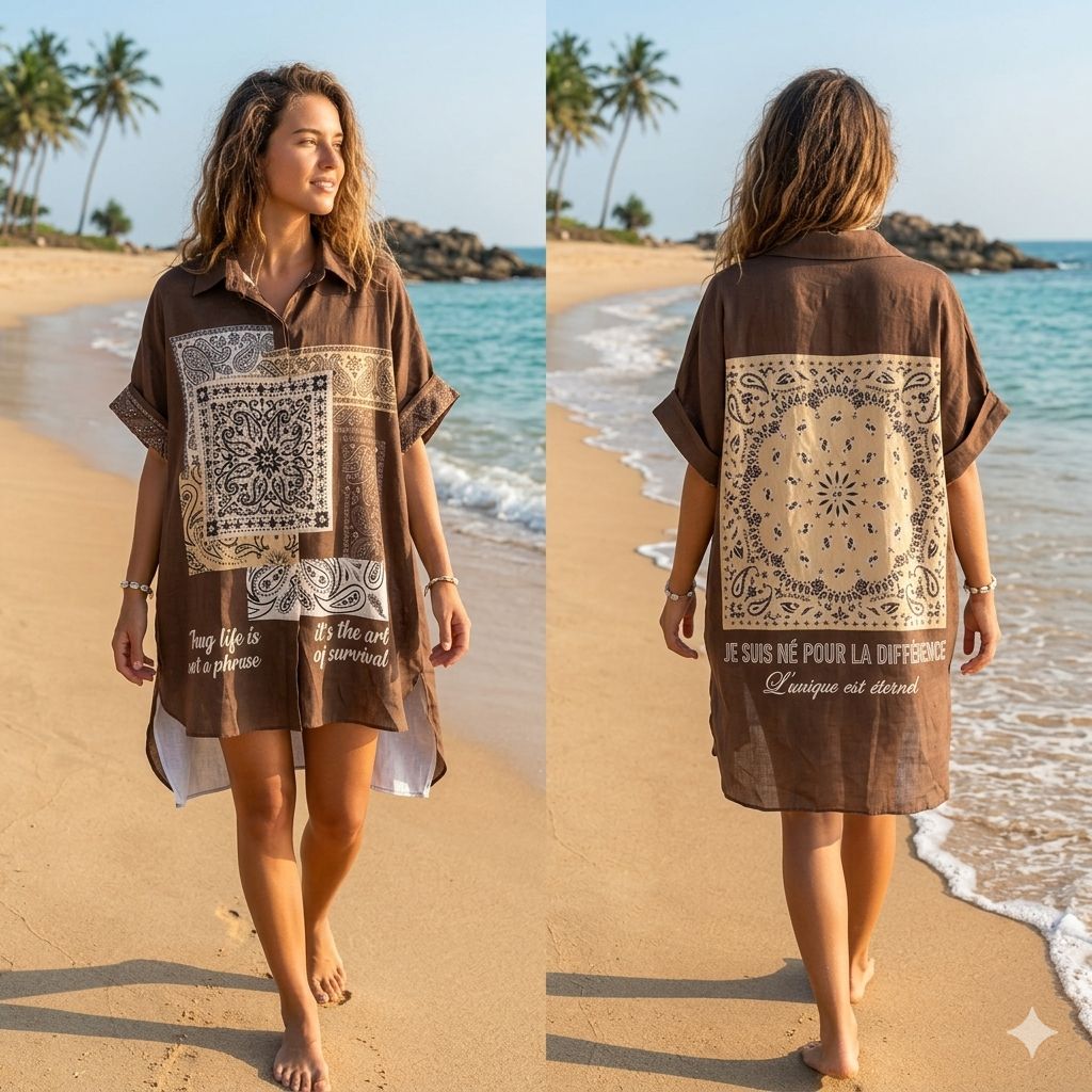 Bandana shirt brown