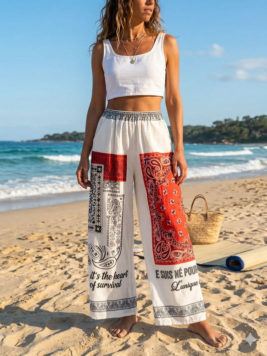 Bandana pants carla white