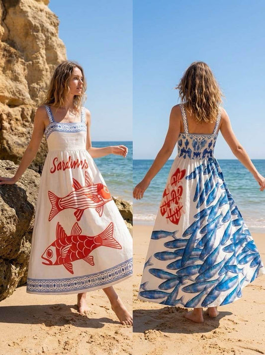 Colorful long print dress Nos pattern 4