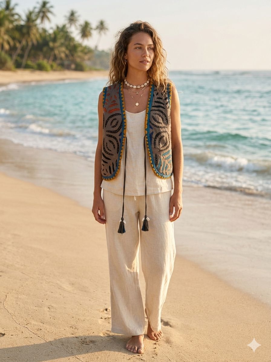 Vest handmade embroidery