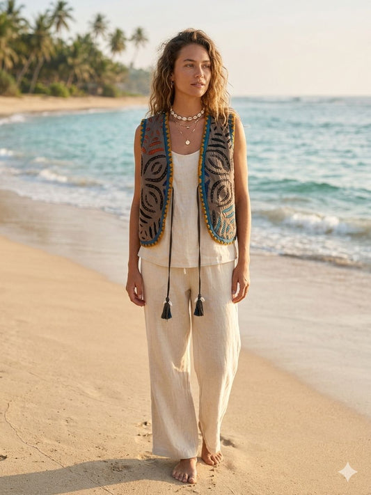Vest handmade embroidery