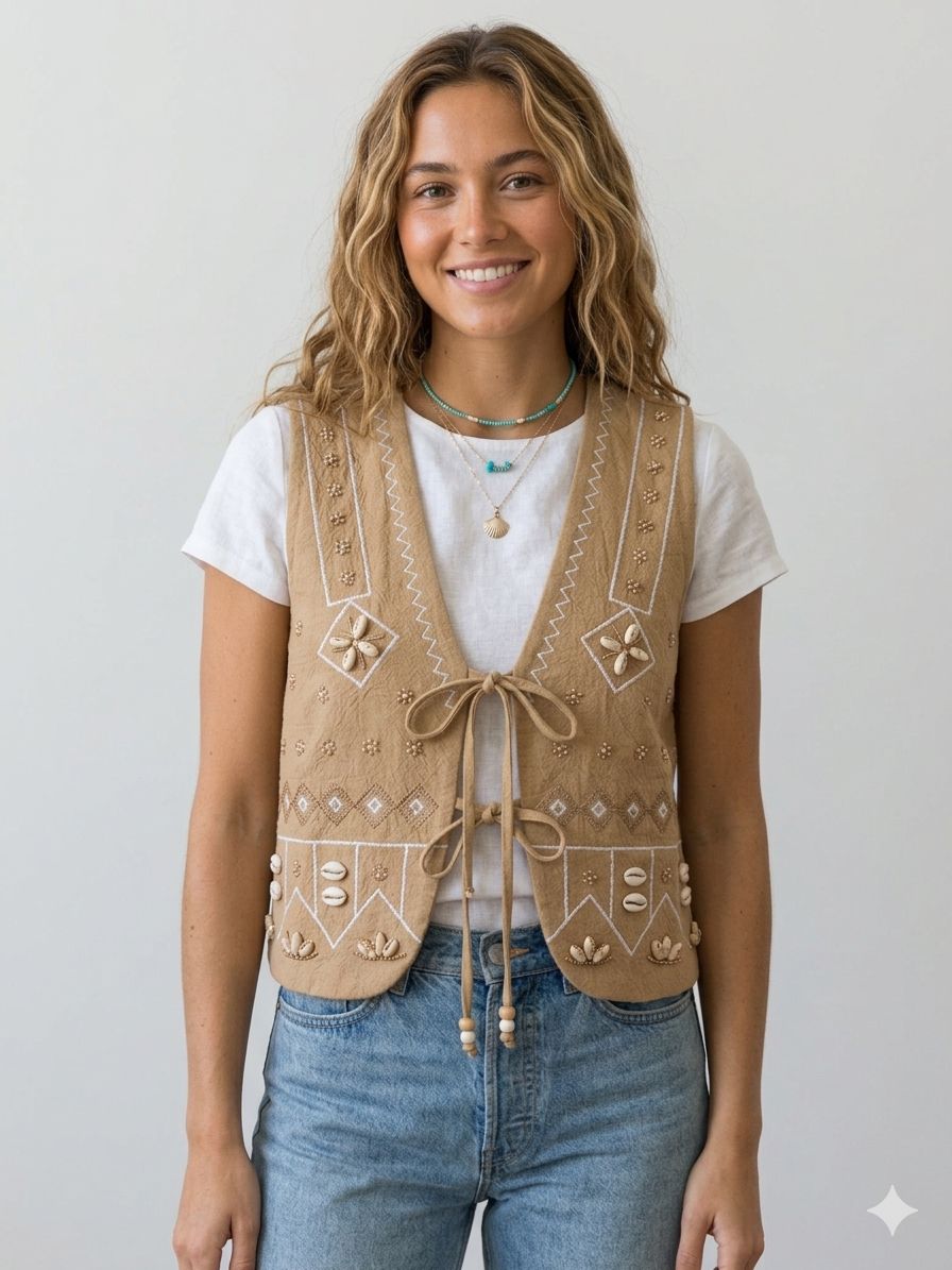 Vest corner handemade brown