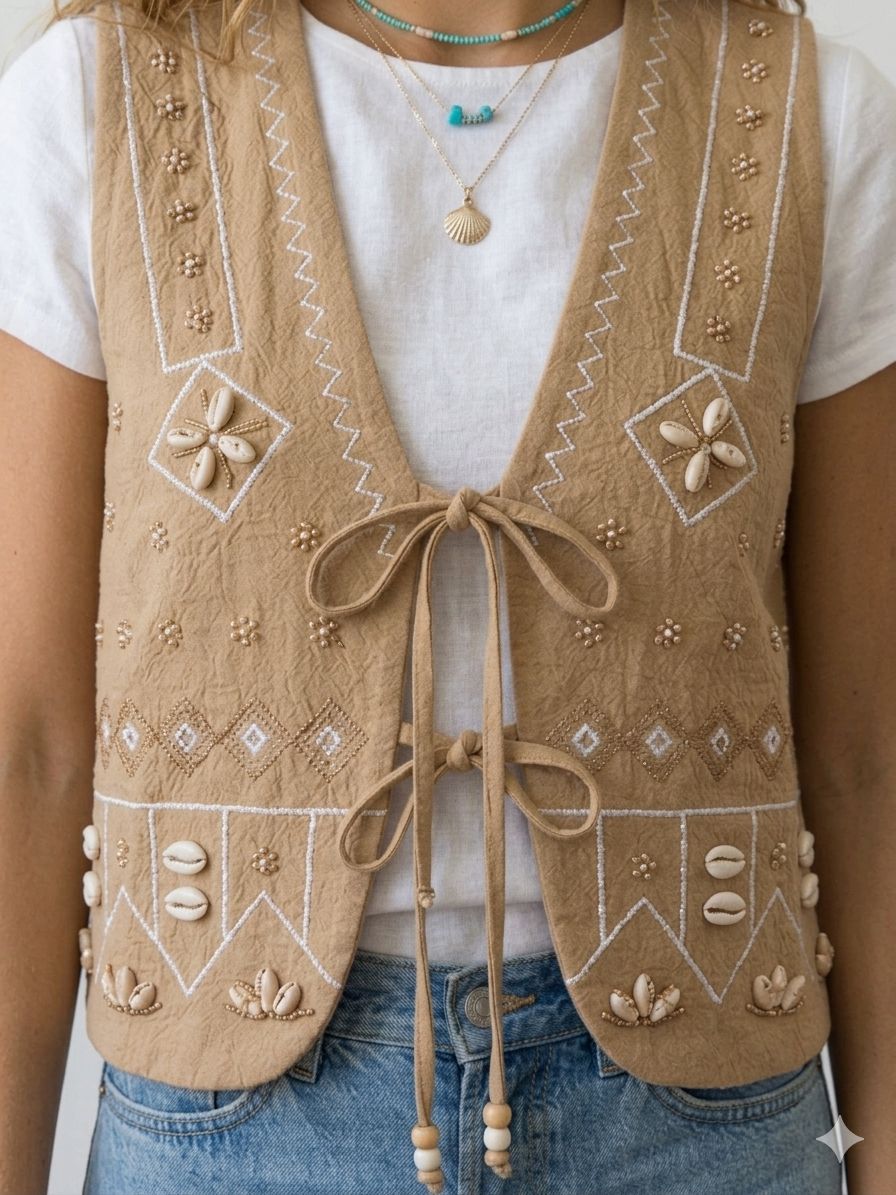 Vest corner handemade brown