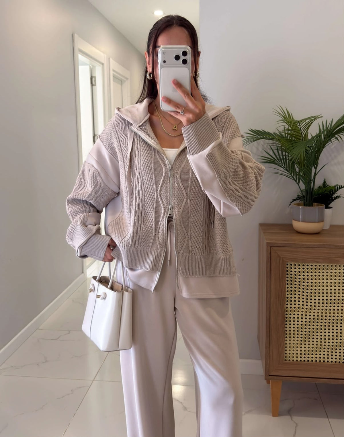 Set knit mix beige