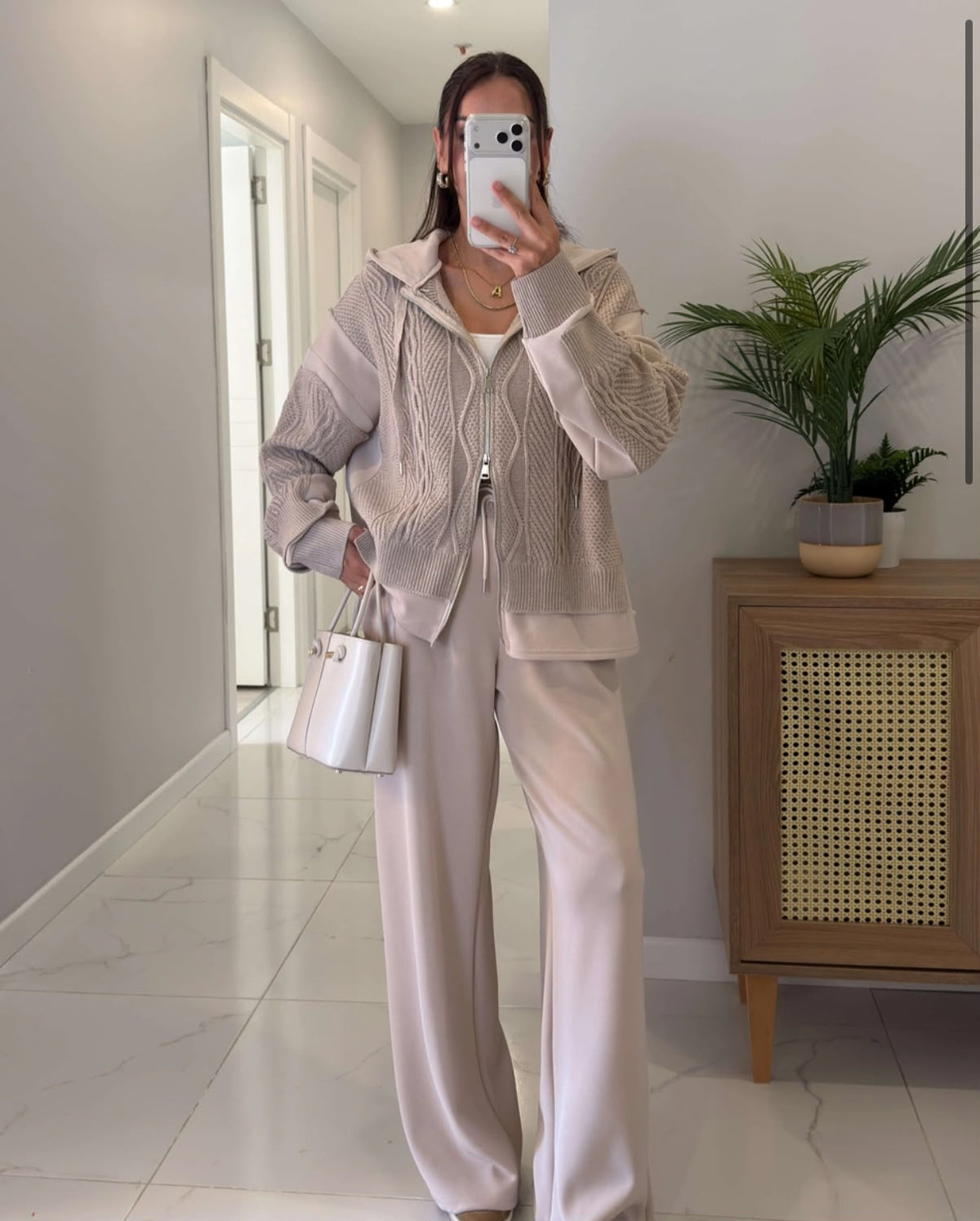Set knit mix beige