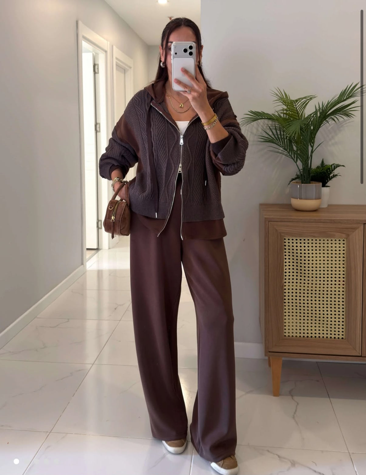 Set knit mix brown