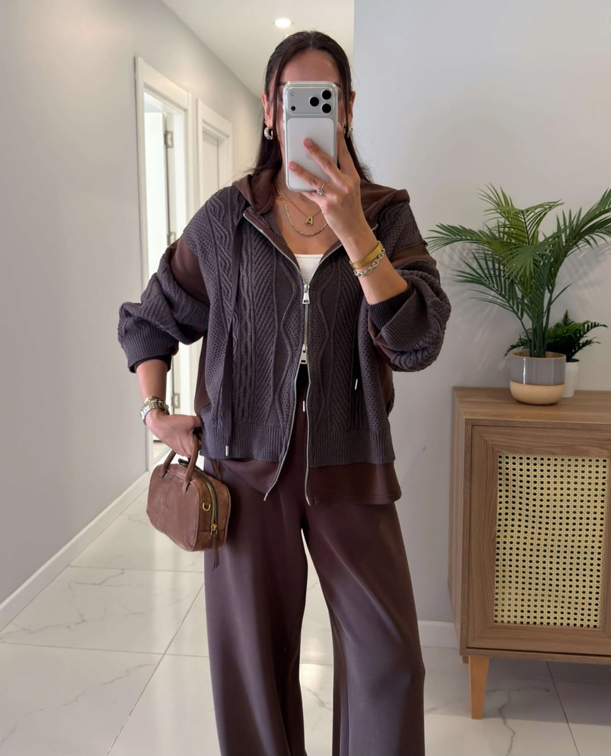 Set knit mix brown