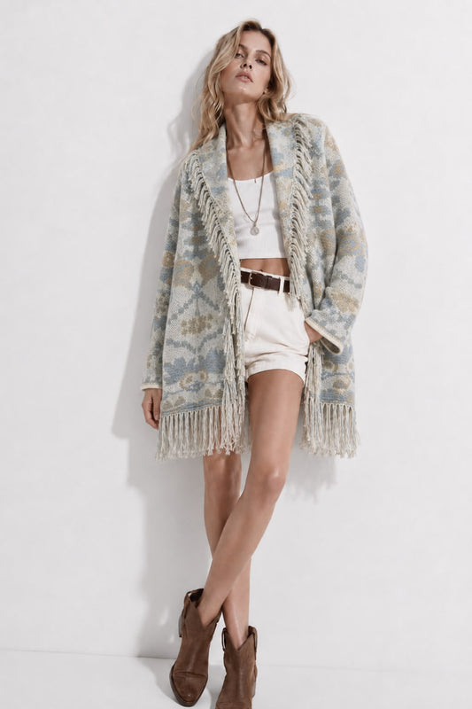 Cardigan pattern blue light