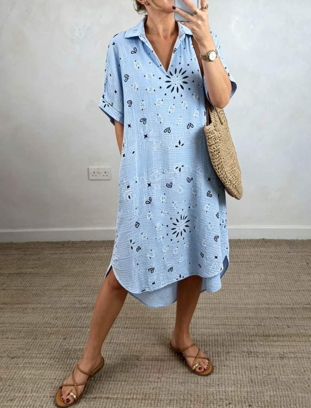 Shirt Dress bandana blue