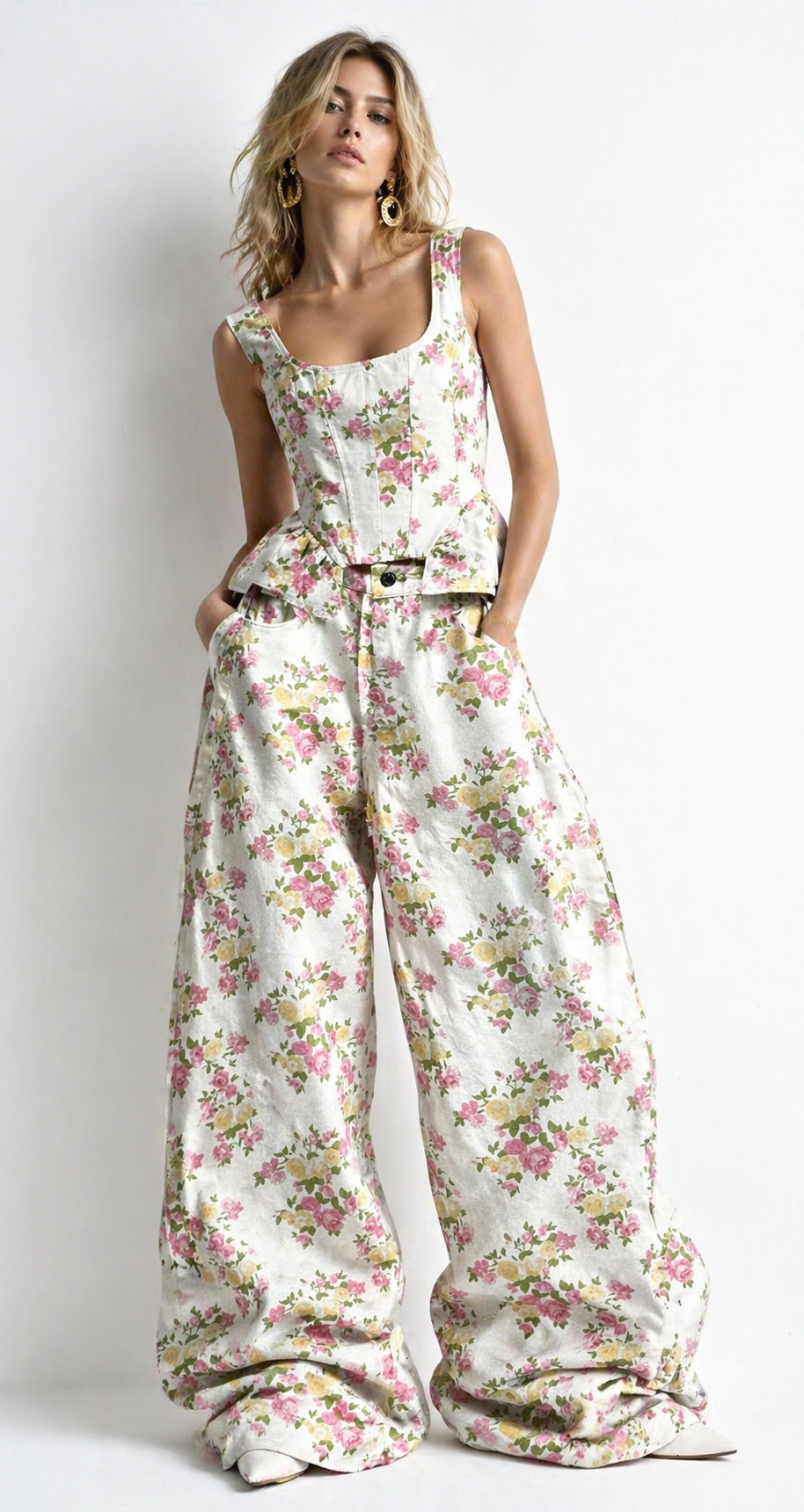 Set floral offwhite