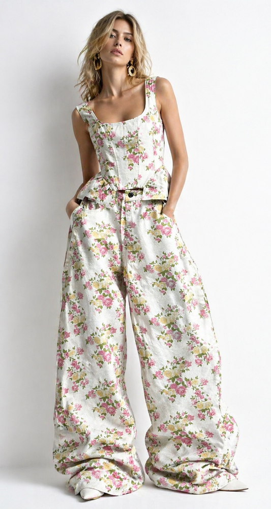 Set floral offwhite