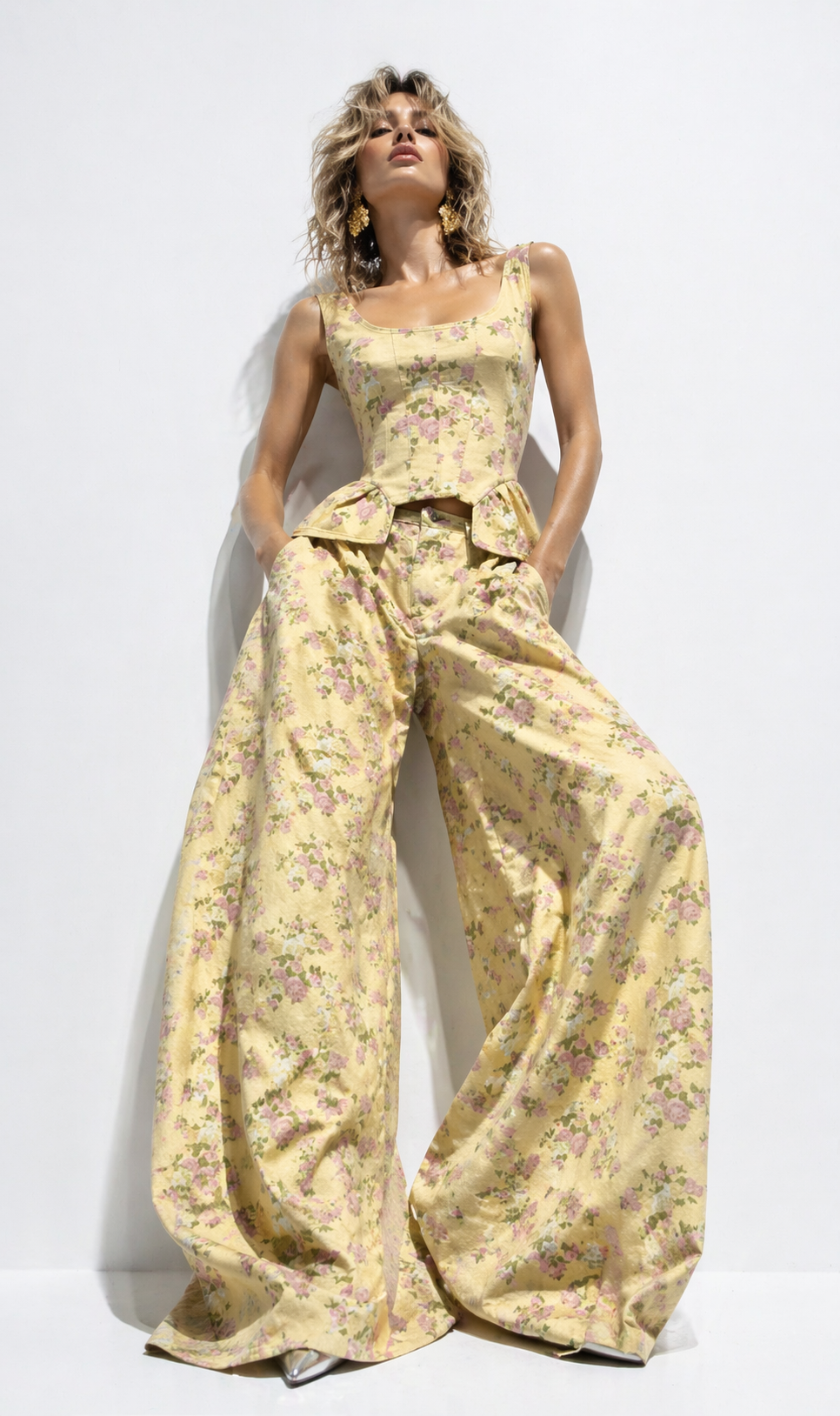 Set floral yellow