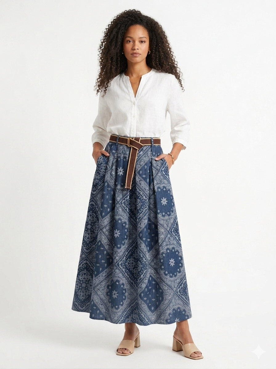 Skirt bandana navy