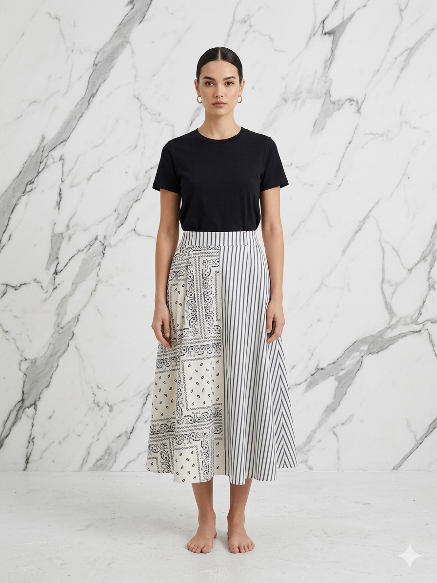 Skirt bandana stripe side