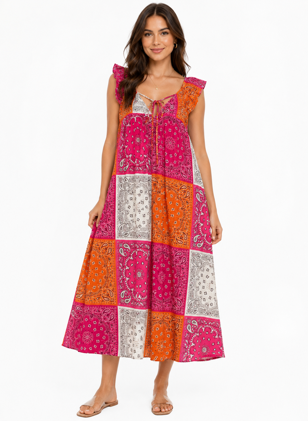 Dress bandana red pink orange